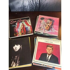 Collection of 100 Vintage Vinyl Records 50s, 60s, 70s - 33 RPM, 45, music albums